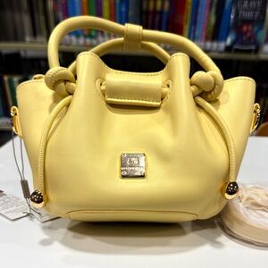 Hello Kitty Yellow Drawstring Crossbody Leather Tote